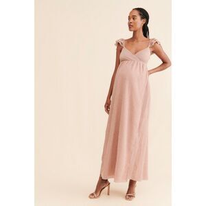 SAYLOR Imara Metallic Maxi Dress Maternity Sz Small